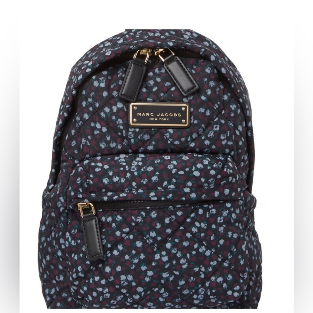 Marc Jacobs Quilted Nylon Printed Mini Backpack, Blue Mirage Multi